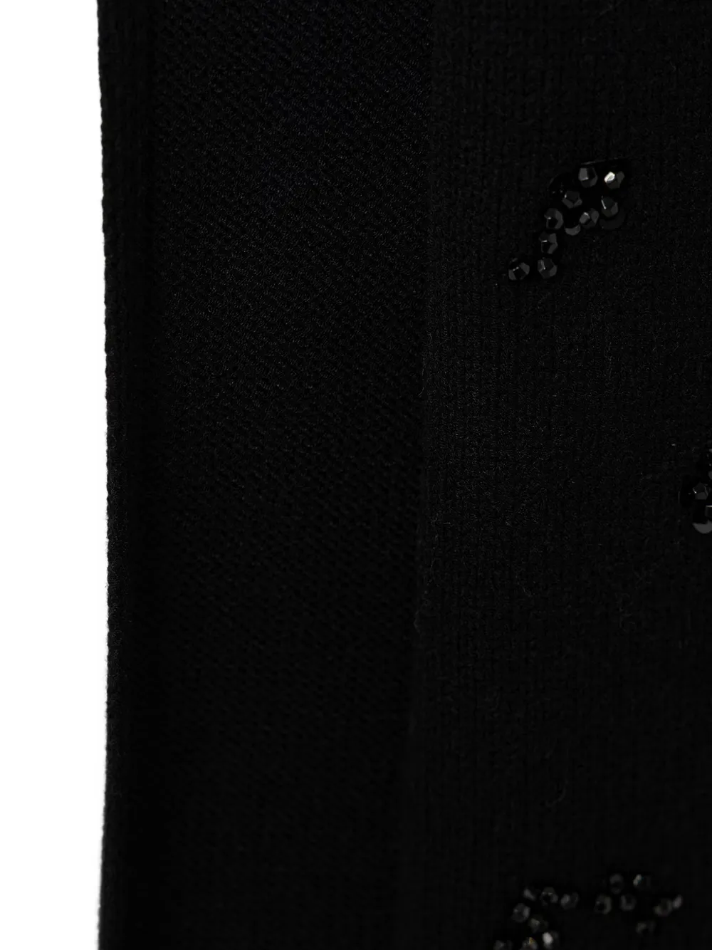 Armani Exchange bead-embellished knitted scarf Zwart