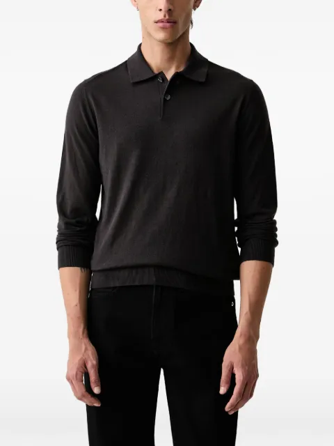 Armani Exchange suéter tipo polo con mangas largas
