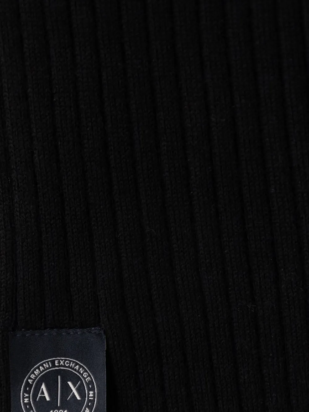 Armani Exchange ribbed-knit scarf Zwart