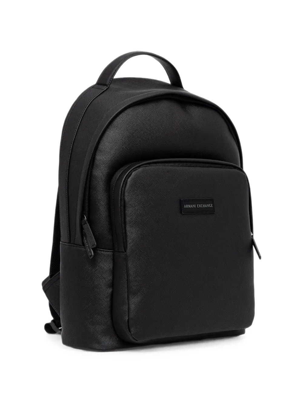 Armani Exchange logo-patch cross-grain backpack Zwart