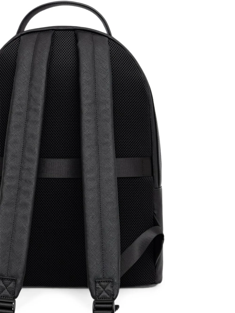 Armani Exchange logo-patch cross-grain backpack Zwart