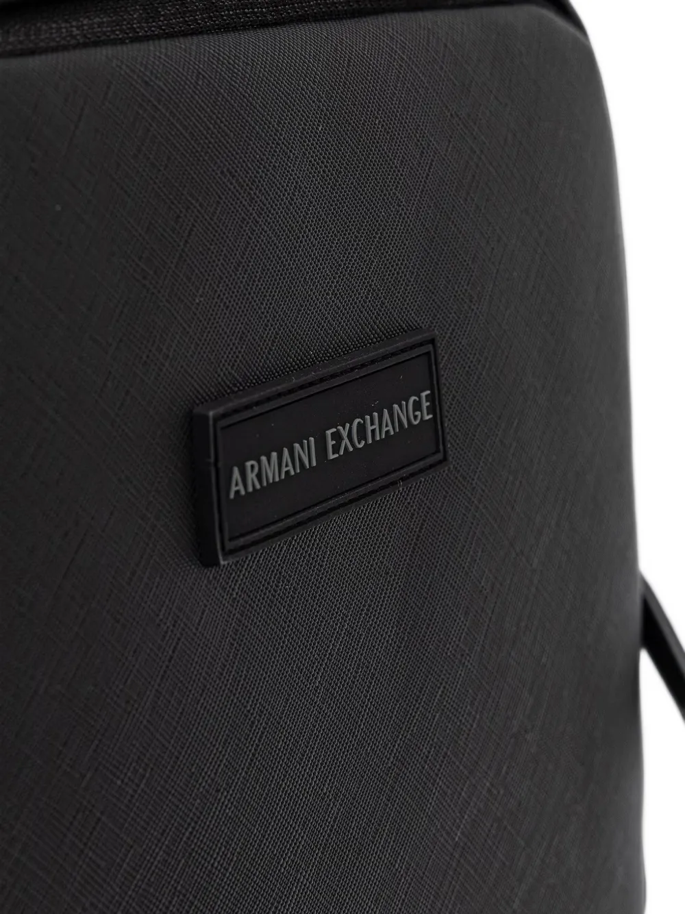 Armani Exchange logo-patch cross-grain backpack Zwart
