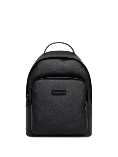 Armani Exchange logo-patch cross-grain backpack