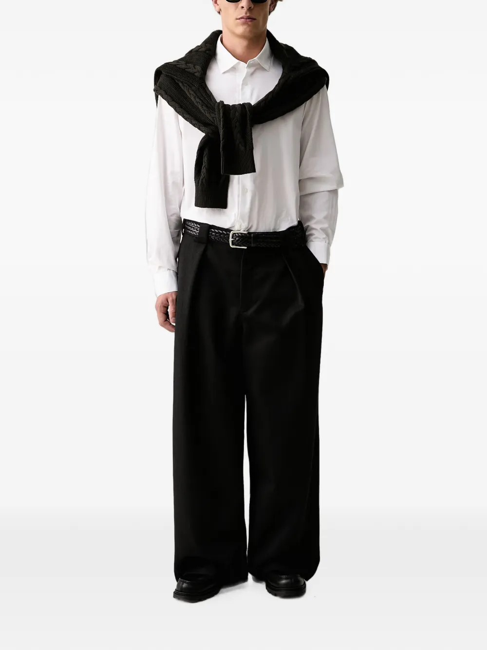 Armani Exchange grosgrain-trim shirt Wit