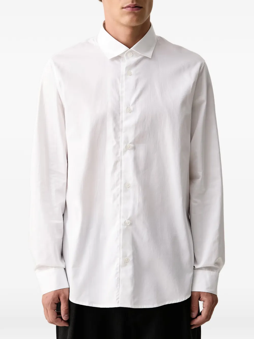 Armani Exchange grosgrain-trim shirt Wit