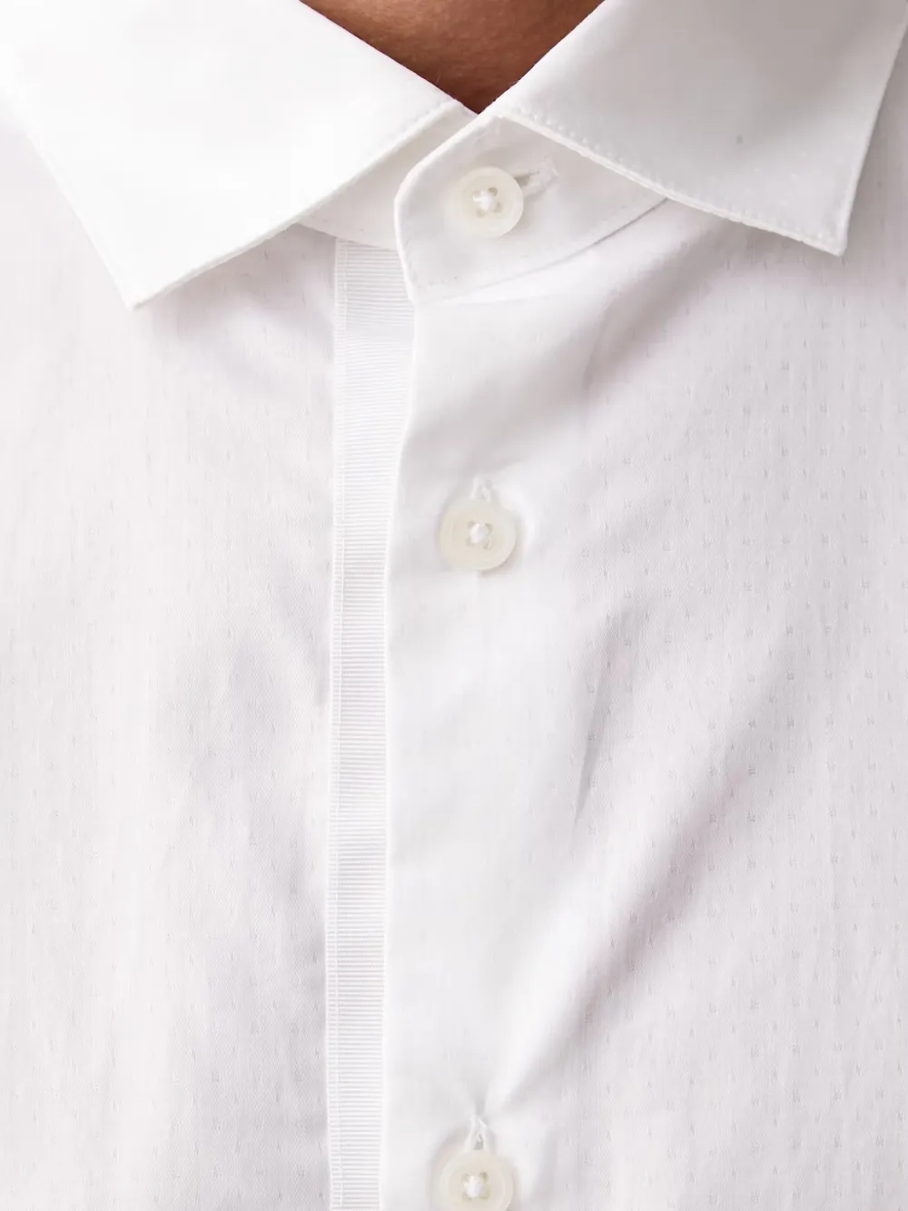 Armani Exchange grosgrain-trim shirt Wit