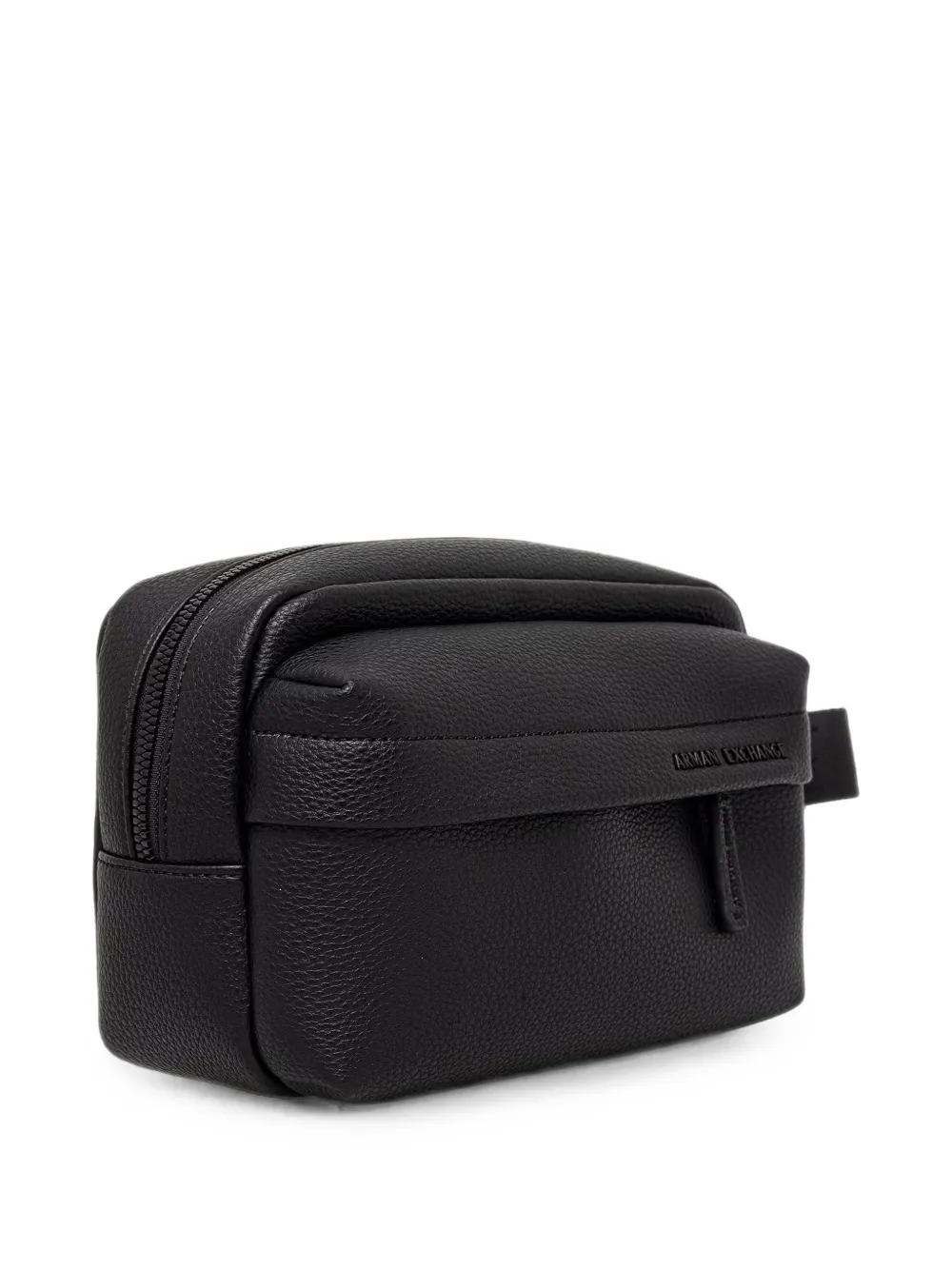 Armani Exchange logo-plaque pebbled wash bag Zwart