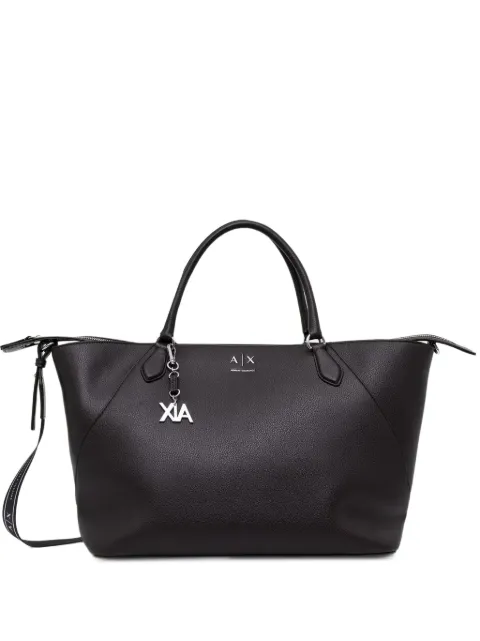 Armani Exchange Bolsa tote com alça removível e logo