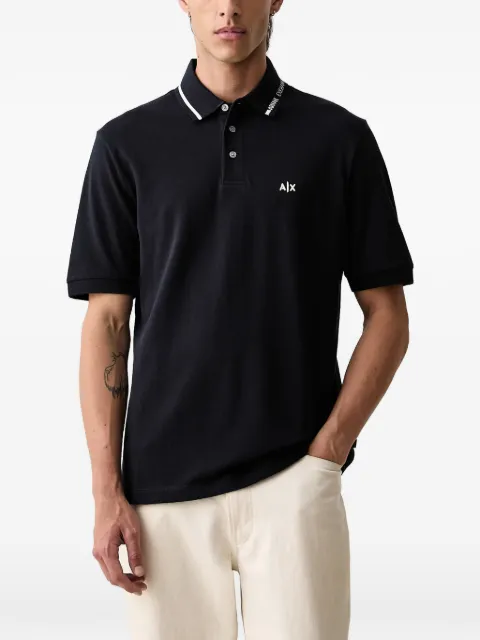 Armani Exchange logo-embroidered tipped polo shirt