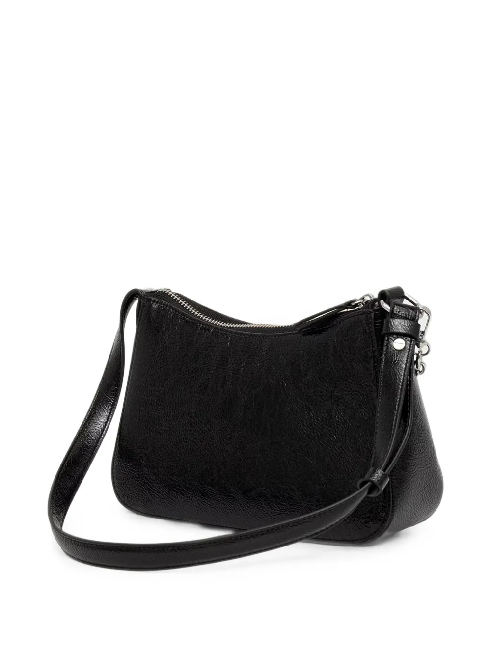 Armani Exchange mini logo-plaque crinkled-finish tote bag Zwart