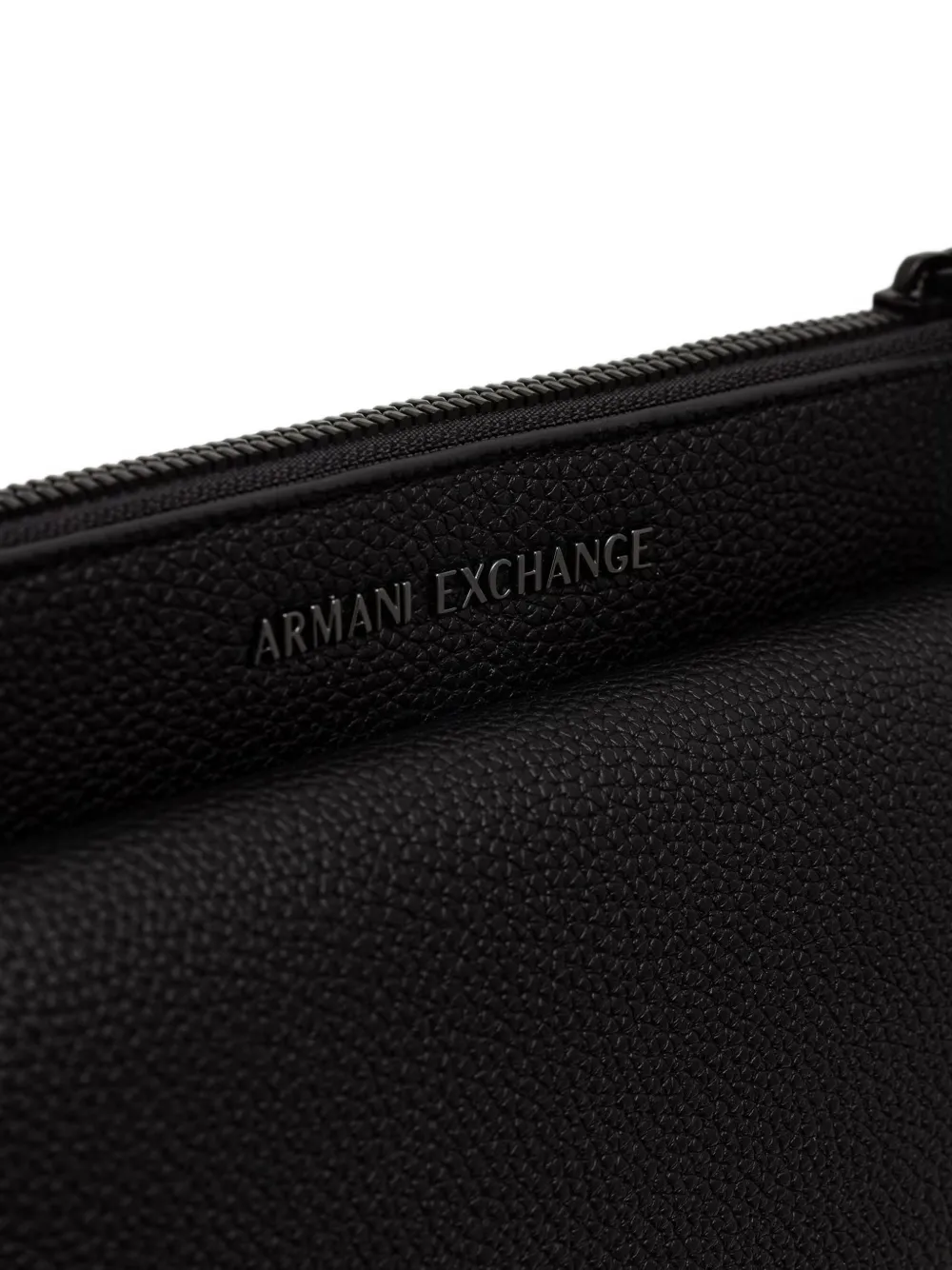 Armani Exchange logo-plaque pebbled-effect messenger bag Zwart
