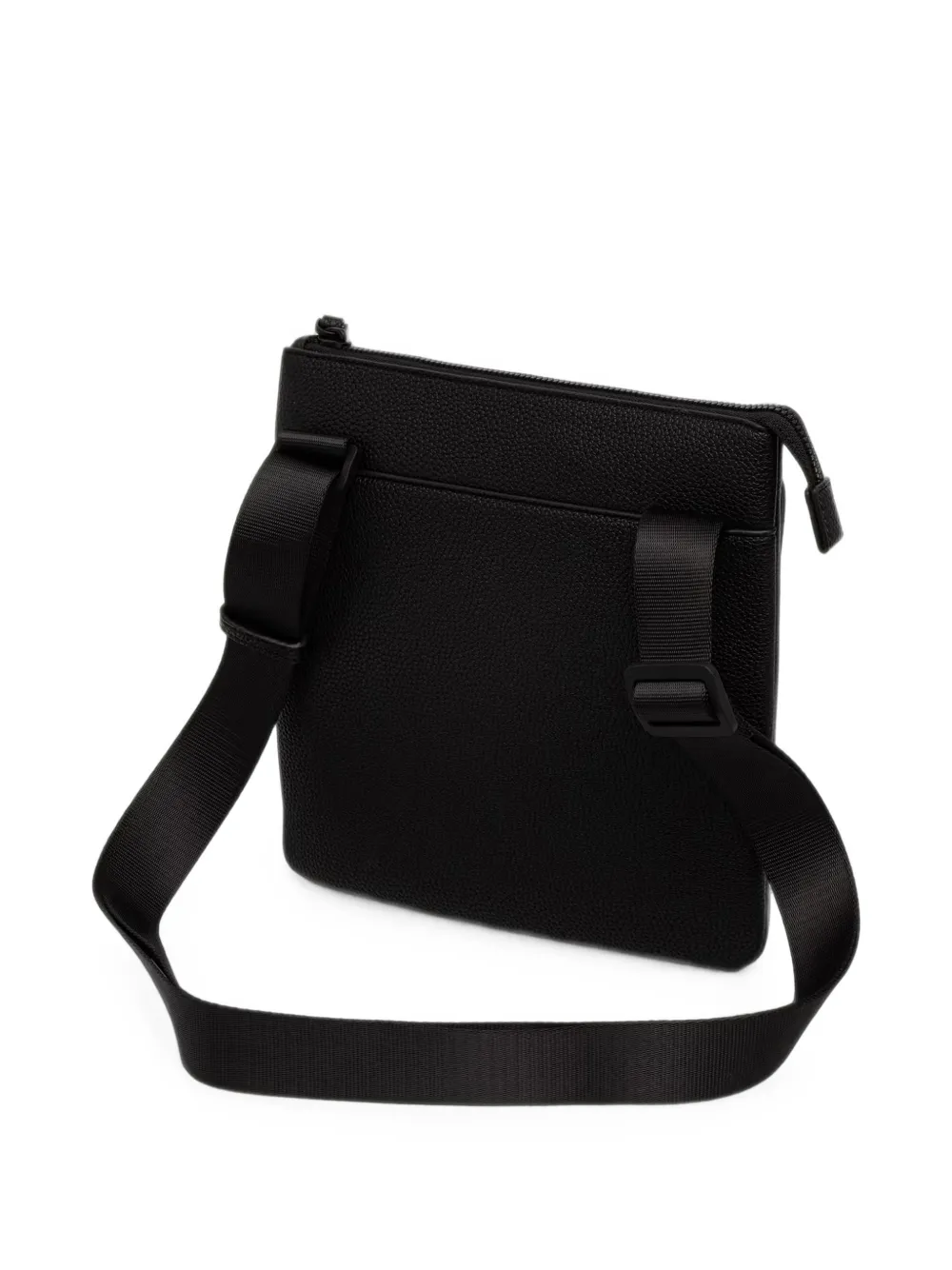 Armani Exchange logo-plaque pebbled-effect messenger bag Zwart