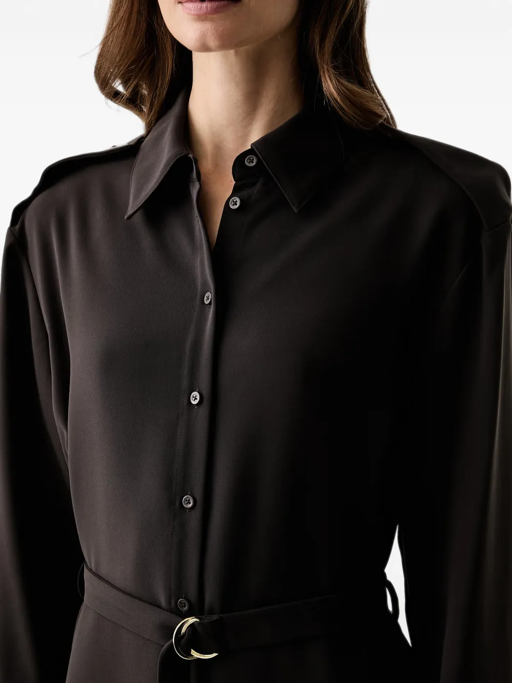 Armani Exchange belted epaulette shirt mini dress Bruin