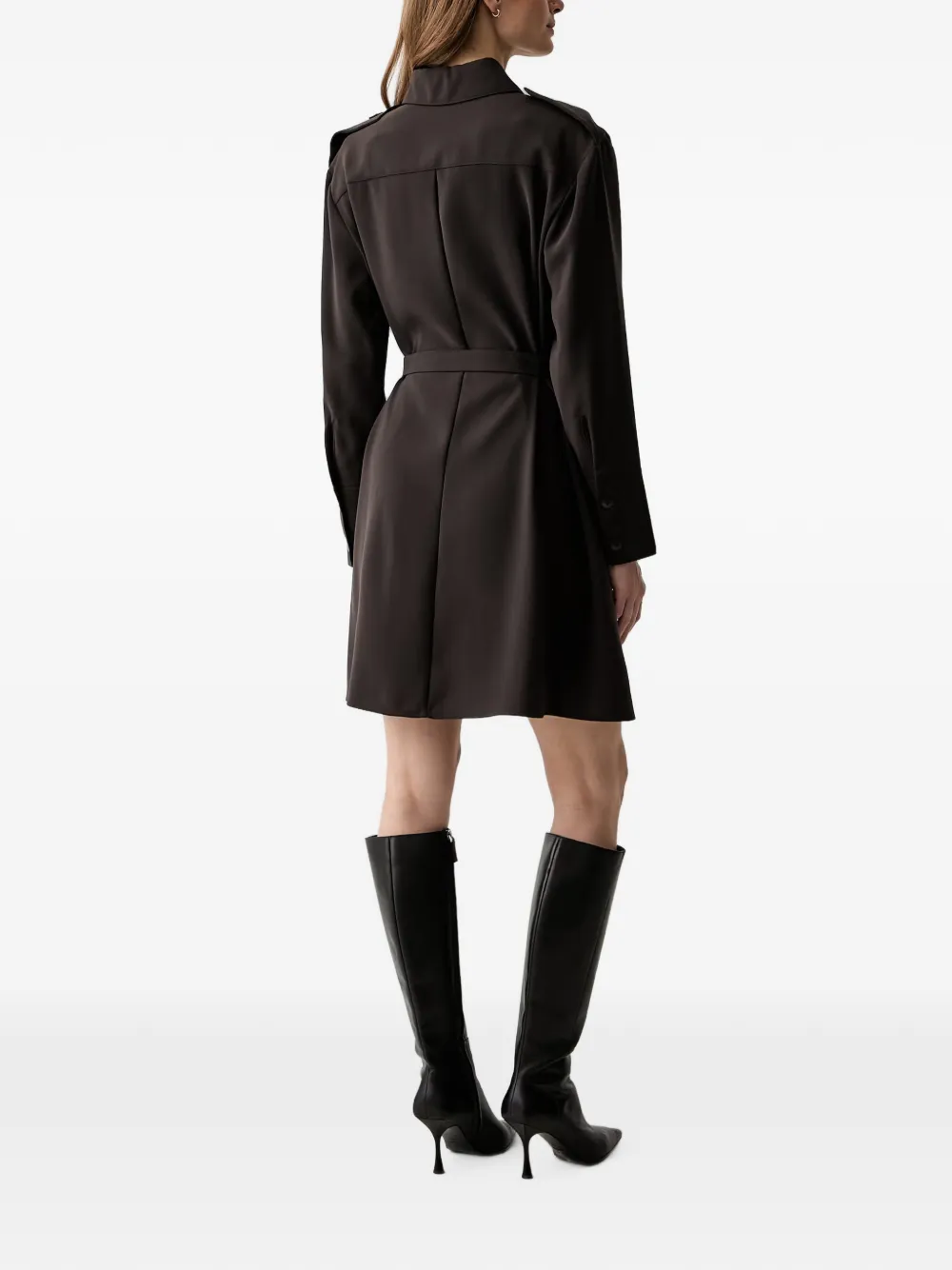 Armani Exchange belted epaulette shirt mini dress Bruin