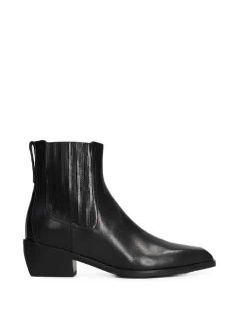 mara bini square-toe leather ankle boots