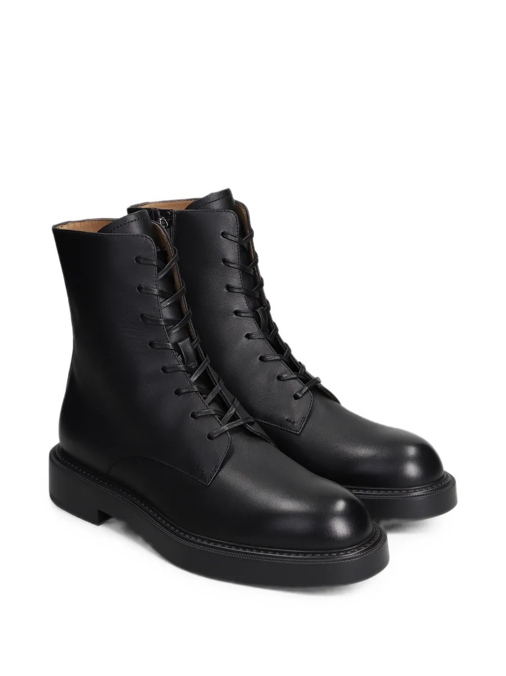 Emporio Armani lace-up leather boots Zwart