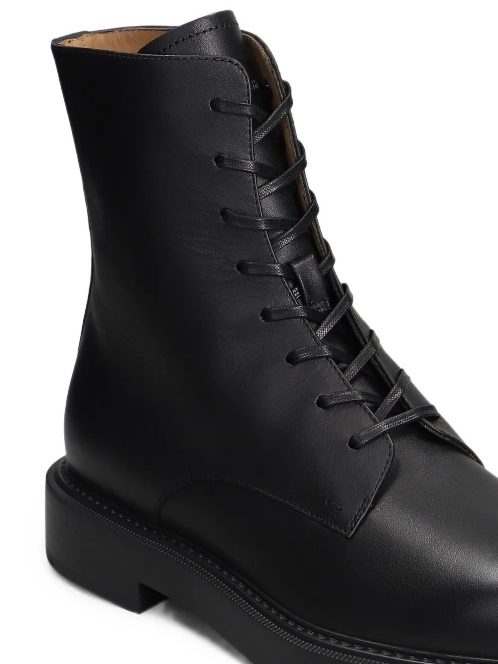 Emporio Armani lace-up leather boots Zwart