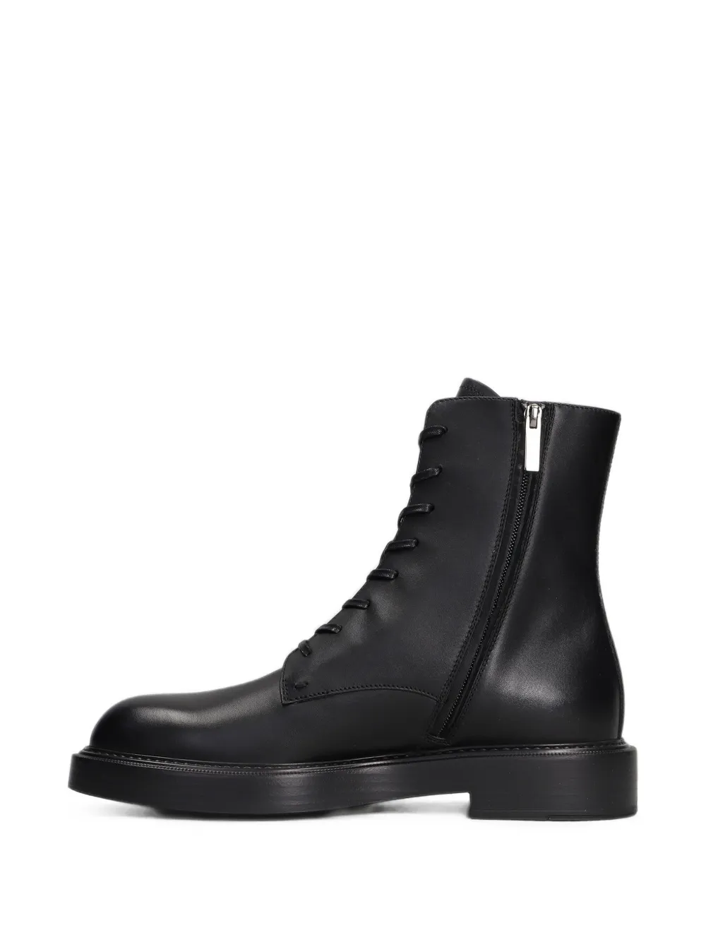 Emporio Armani lace-up leather boots Zwart