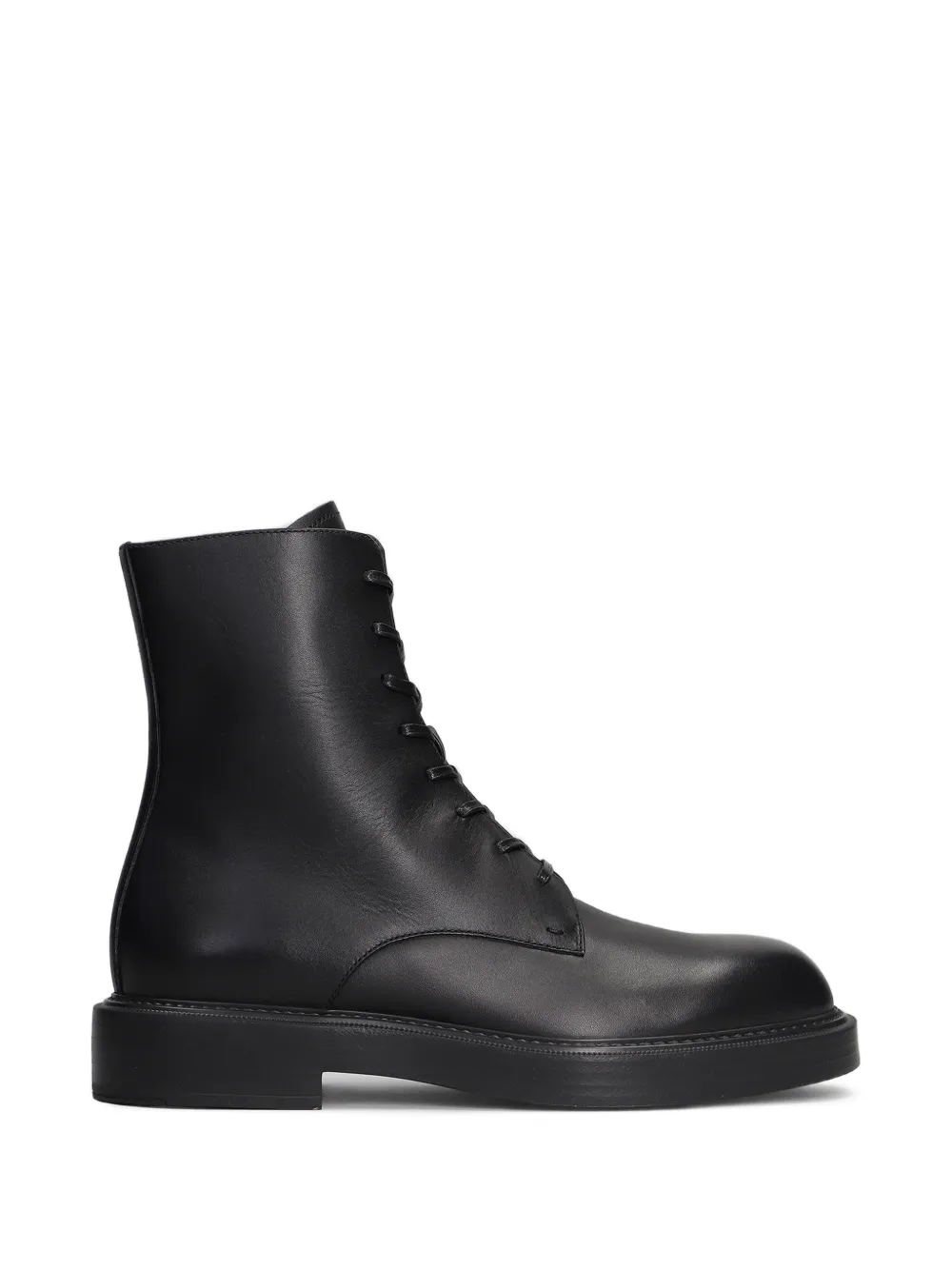Emporio Armani lace-up leather boots - Black