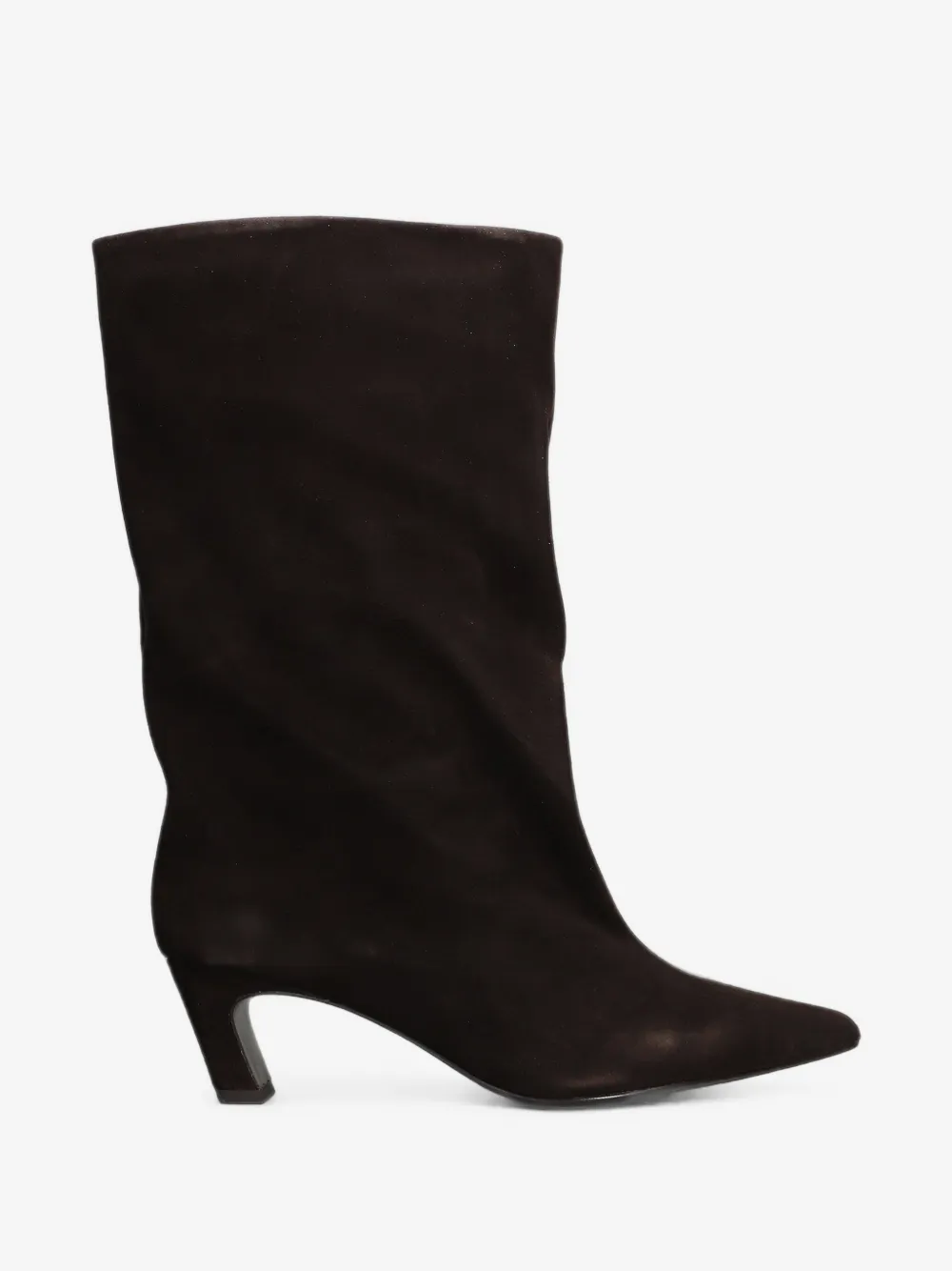pointed-toe suede knee-high boots