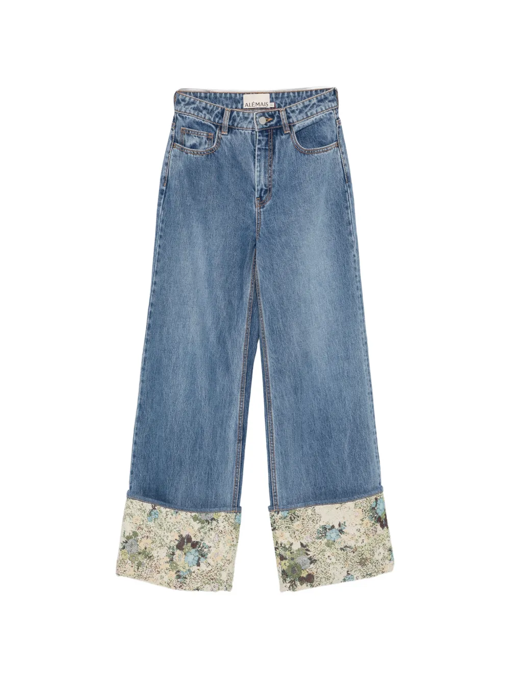 ALEMAIS Marcel floral-print tapestry-cuff jeans