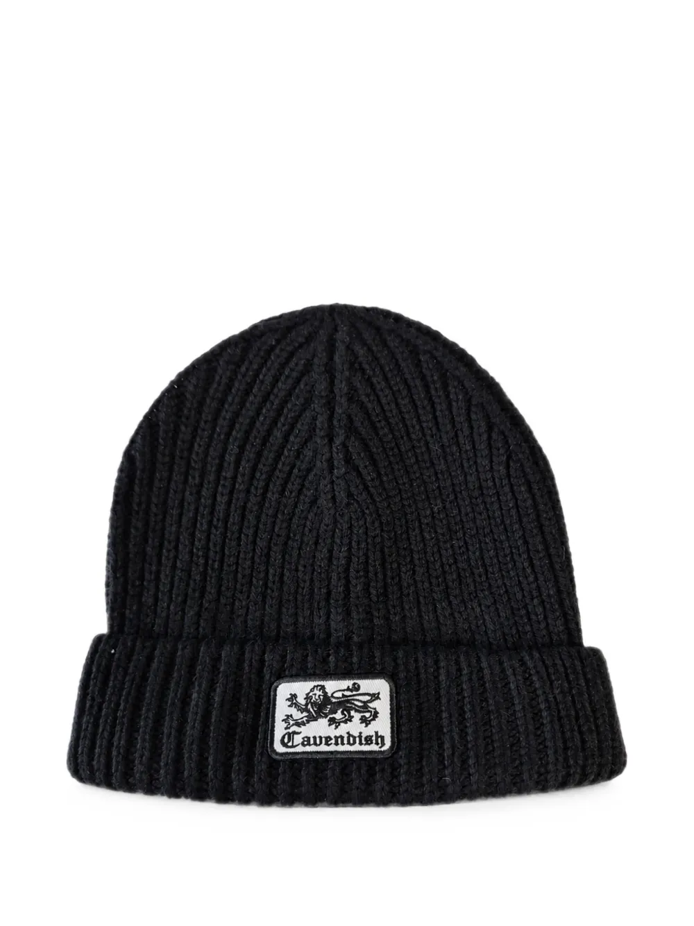 Cavendish logo-patch ribbed-knit beanie hat | negro | Image 1