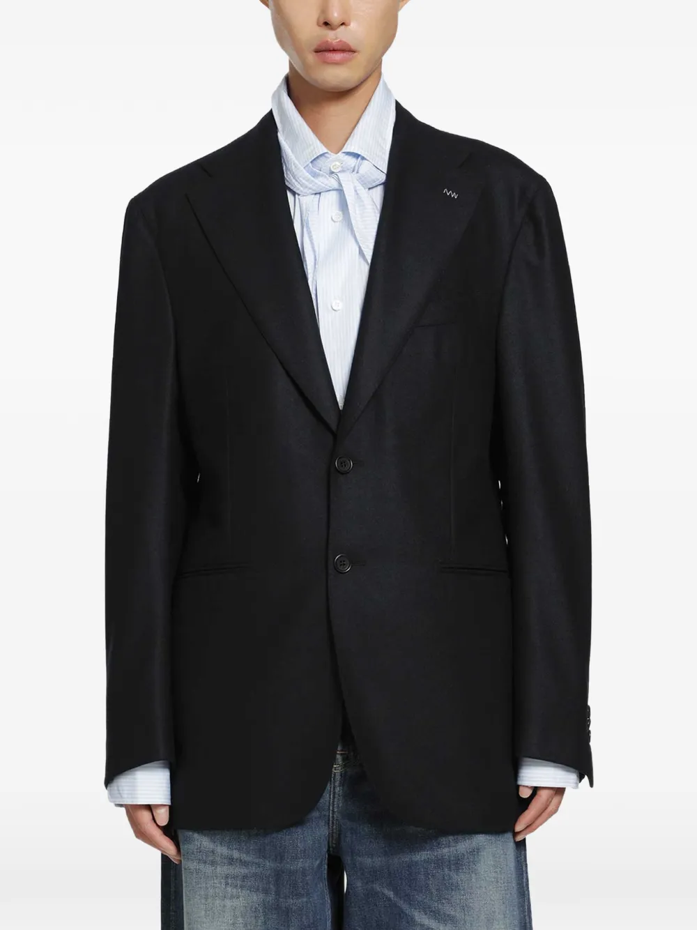 SALON C. LUNDMAN heavy-flannel single-breasted jacket