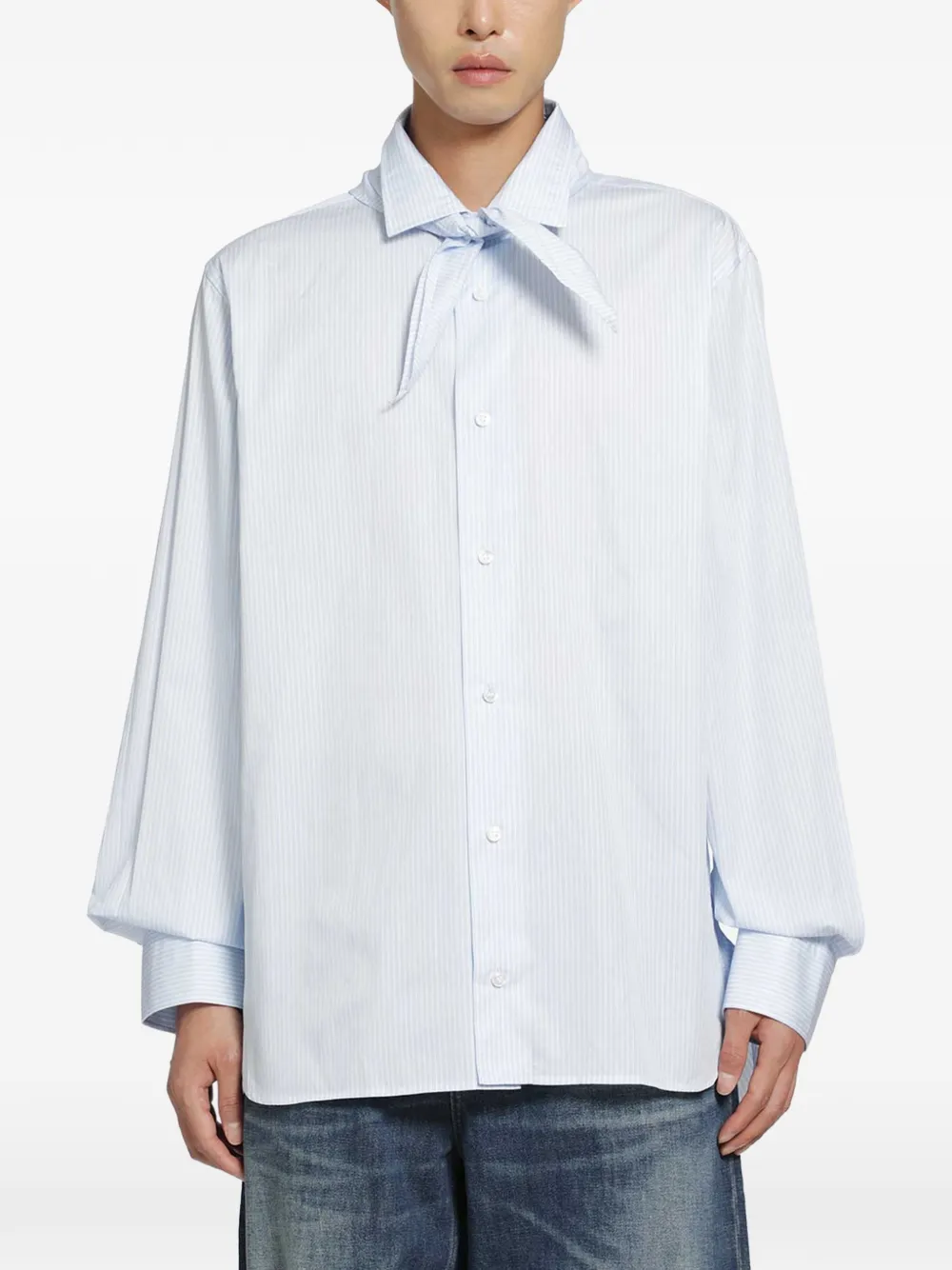 SALON C. LUNDMAN Bandana striped shirt