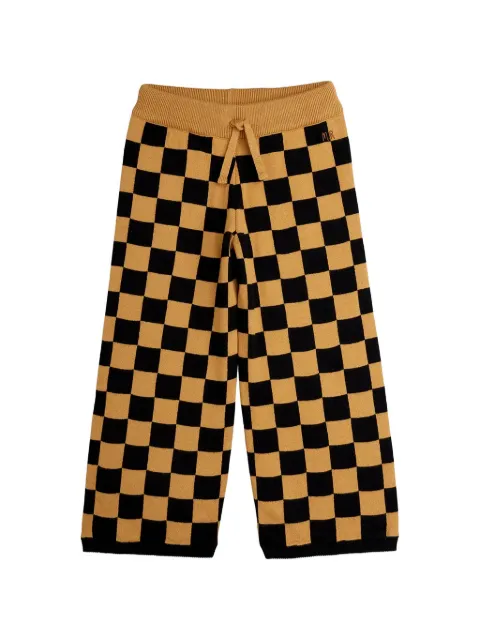 Mini Rodini checkerboard-knit trousers