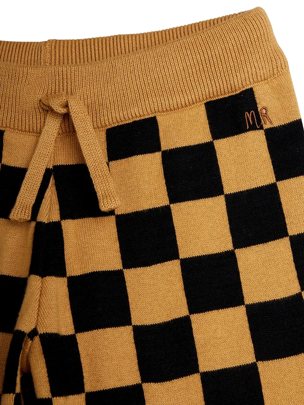 Mini Rodini checkerboard-knit trousers Beige