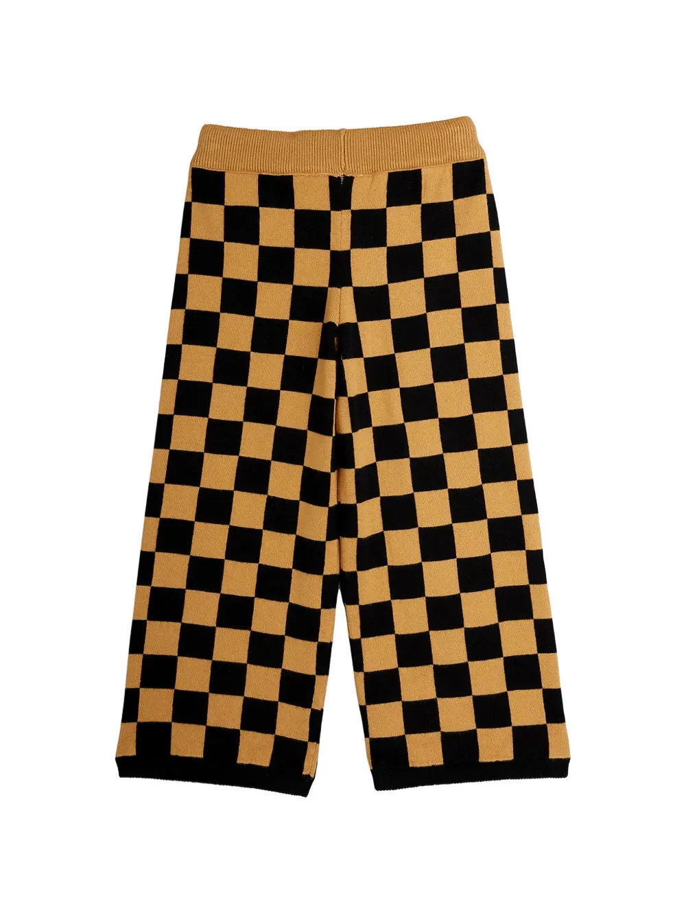 Mini Rodini checkerboard-knit trousers Beige