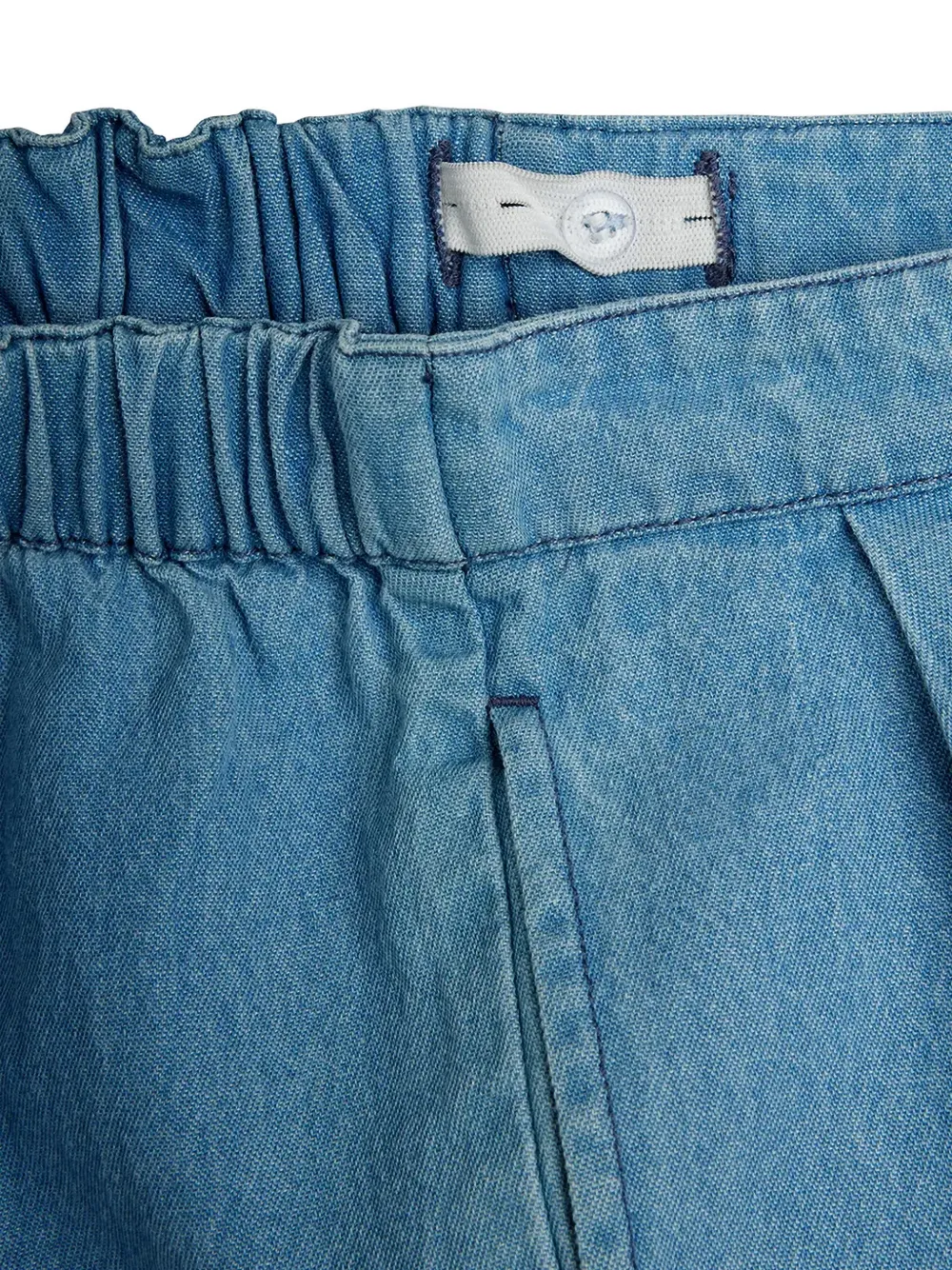 Mini Rodini Skunk patch-pleated denim Blauw