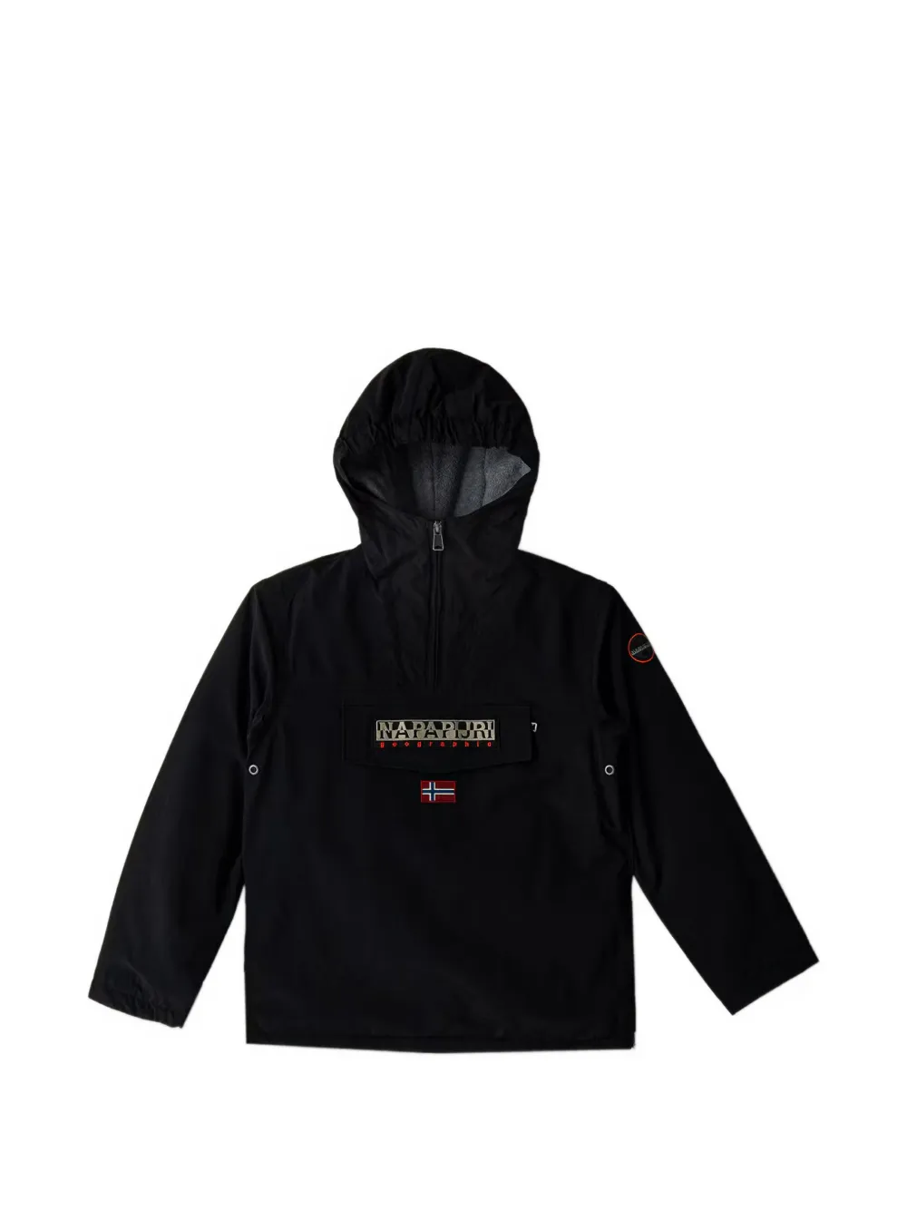 Napapjiri Kids logo-patch hooded jacket - Nero