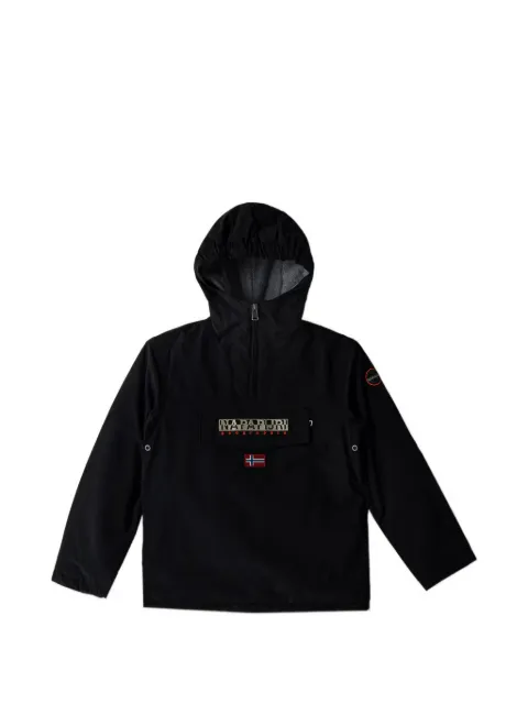 Napapjiri Kids logo-patch hooded jacket