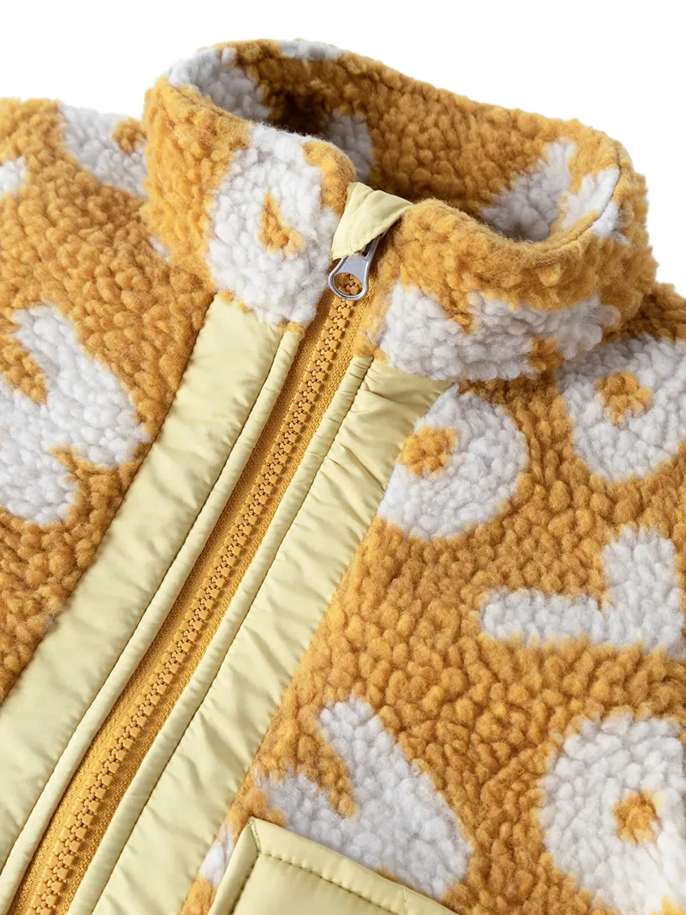 Liewood Noam logo-print teddy-fleece jacket Geel