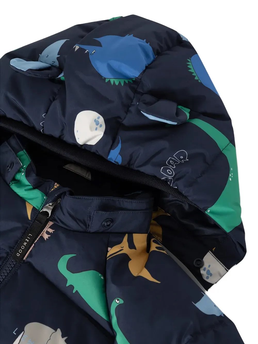 Liewood Polle dinosaur-print hooded jacket Blauw