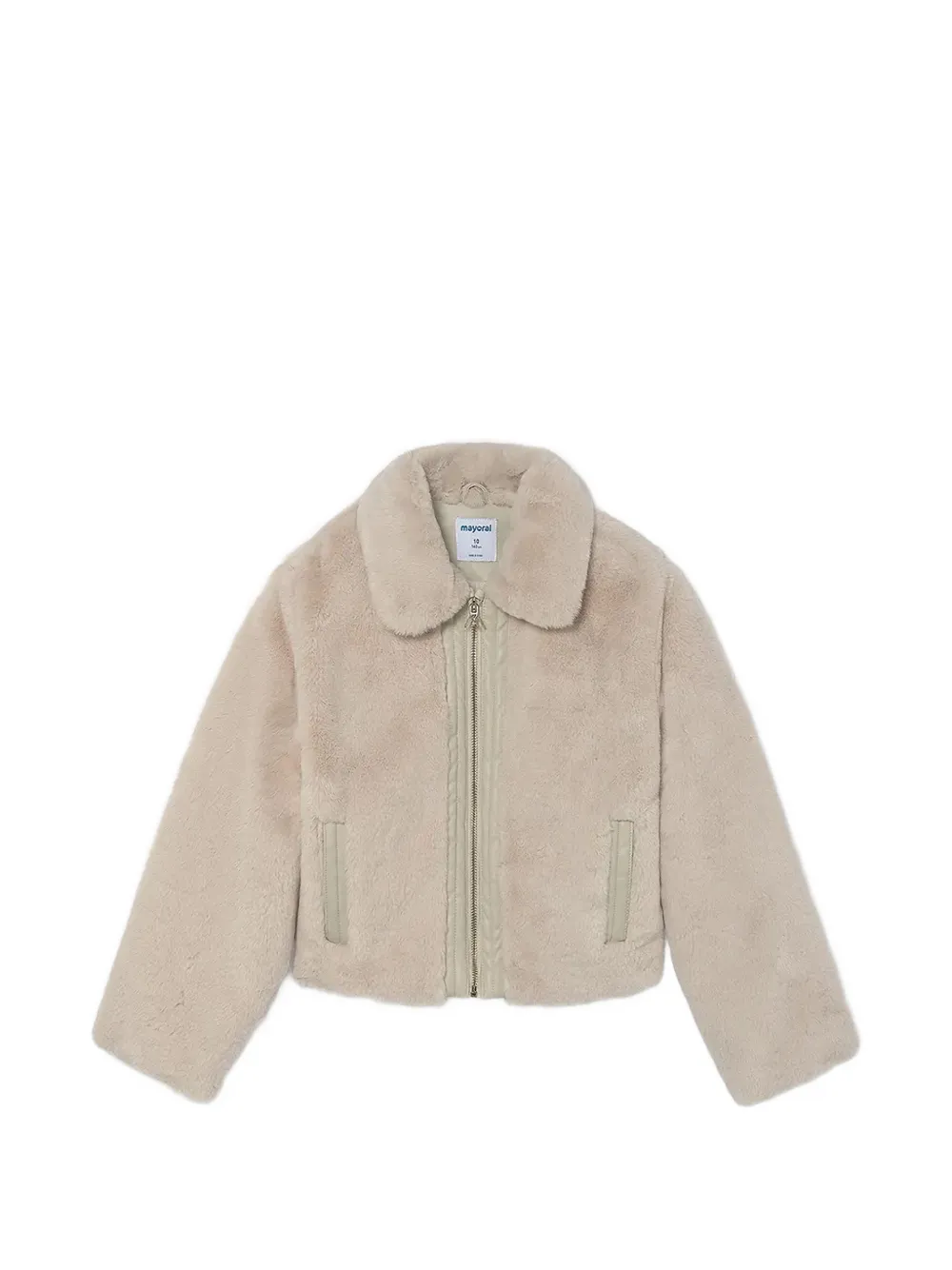 Mayoral faux-fur zip-up jacket - Toni neutri