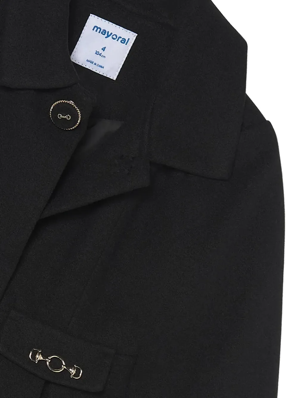 Mayoral Flared jas met horsebit-detail Zwart