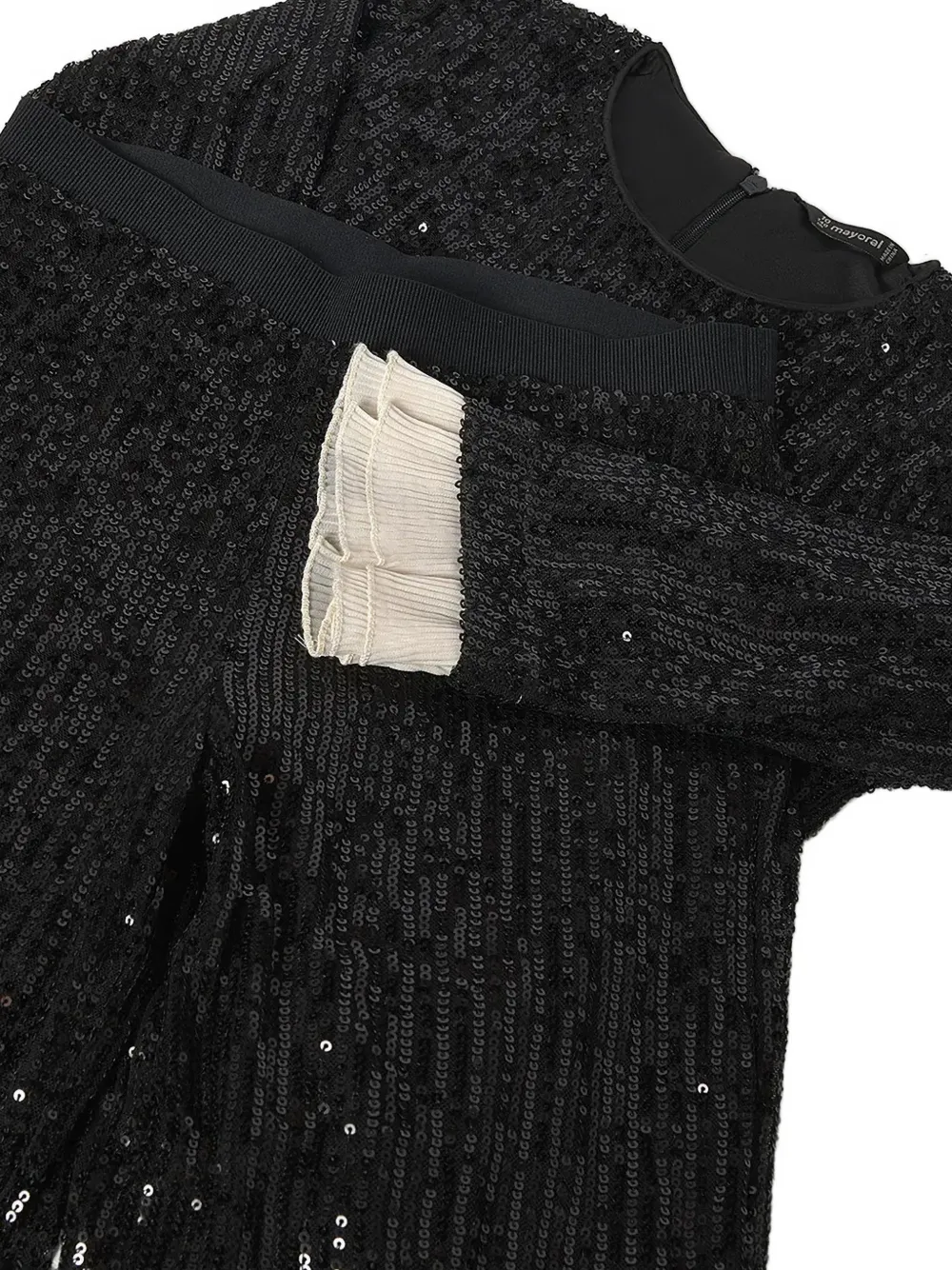 Mayoral Shirt en broek verfraaid met pailletten en ruches Zwart