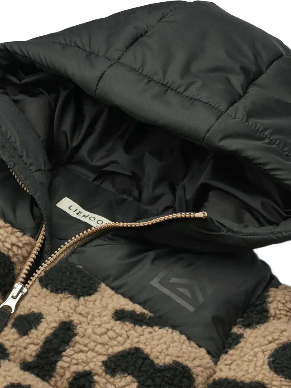 Liewood Niko fleece jack met luipaardprint Bruin