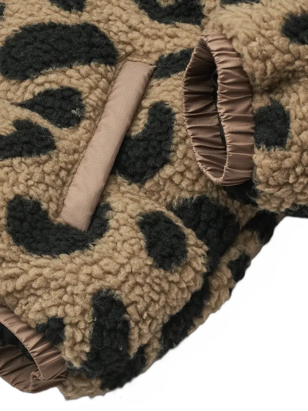 Liewood Niko fleece jack met luipaardprint Bruin