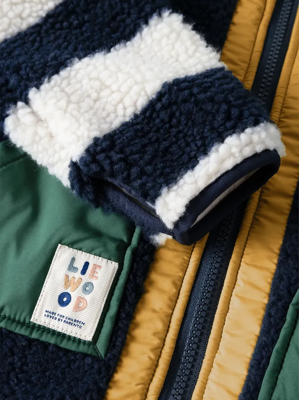 Liewood Noam striped fleece jacket Blauw