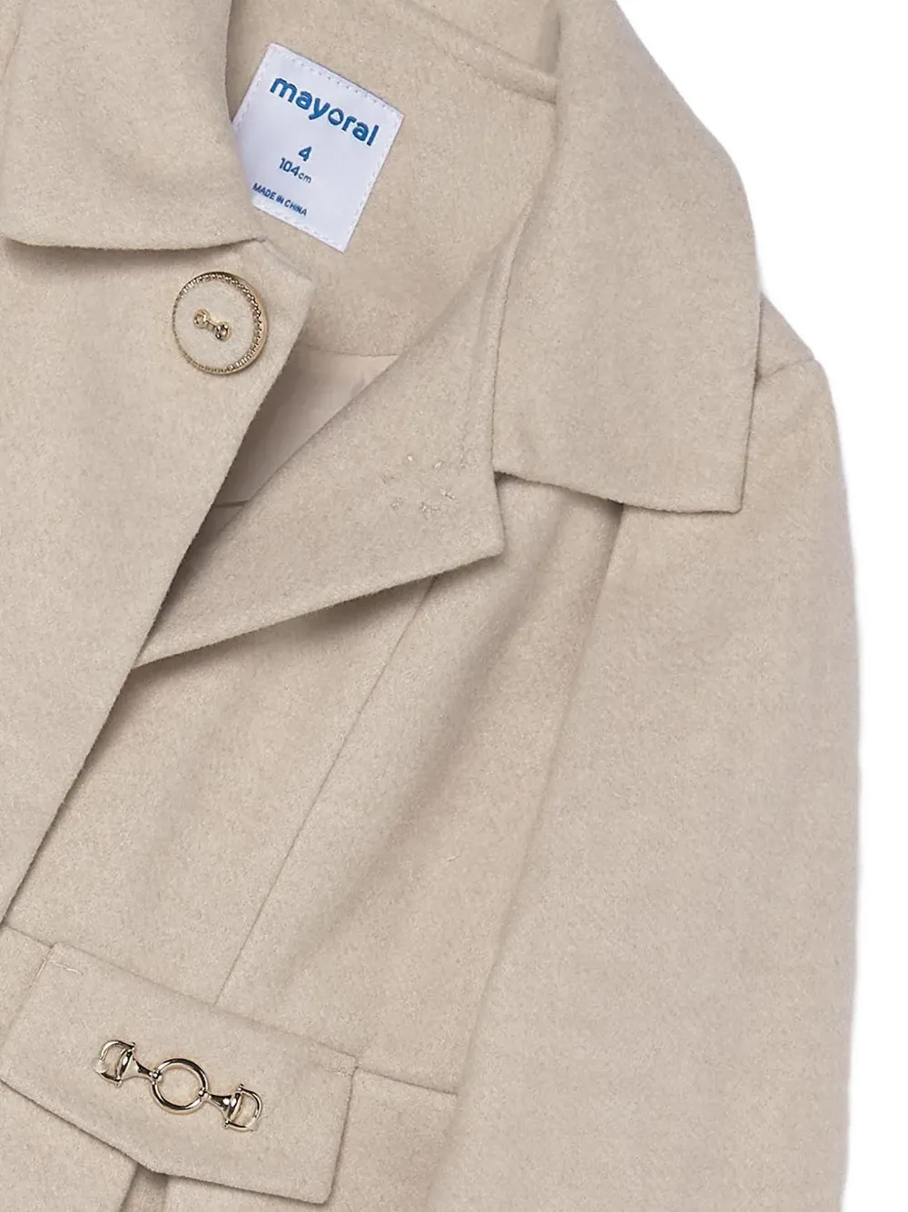 Mayoral Horsebit geplooide jas Beige