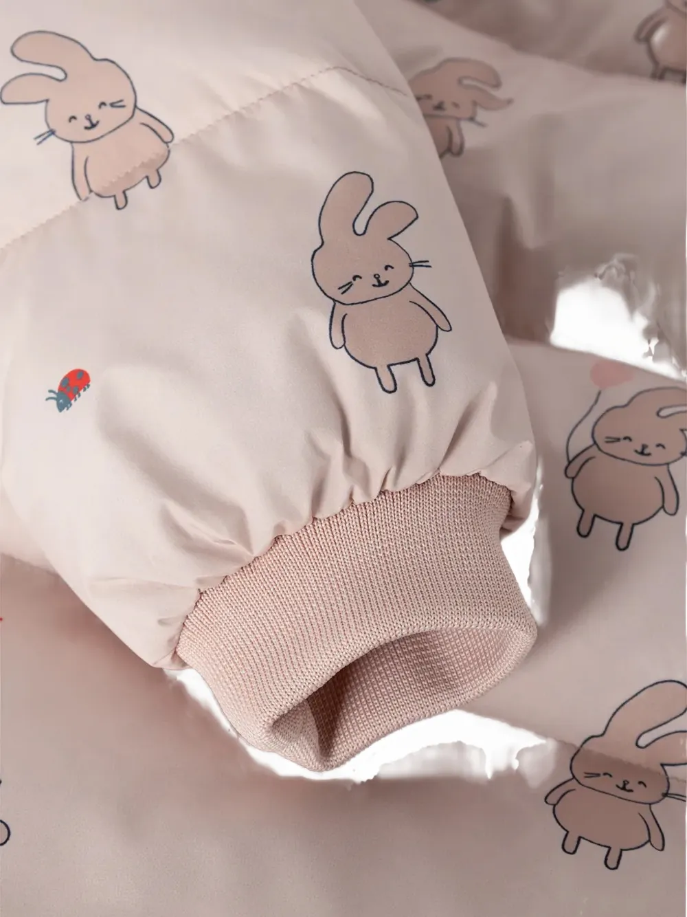 Liewood Polle rabbit-print padded jacket Roze