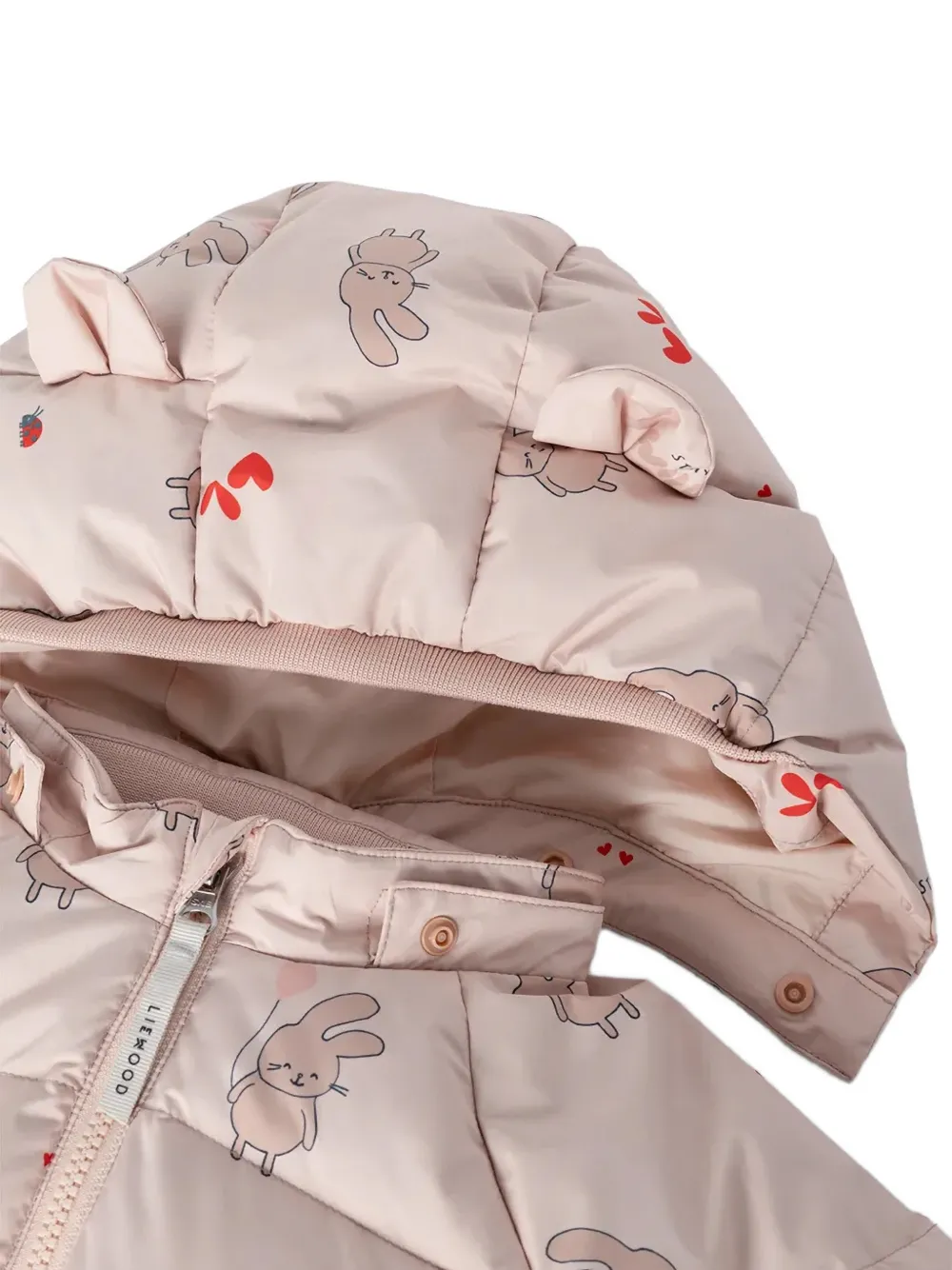 Liewood Polle rabbit-print padded jacket Roze
