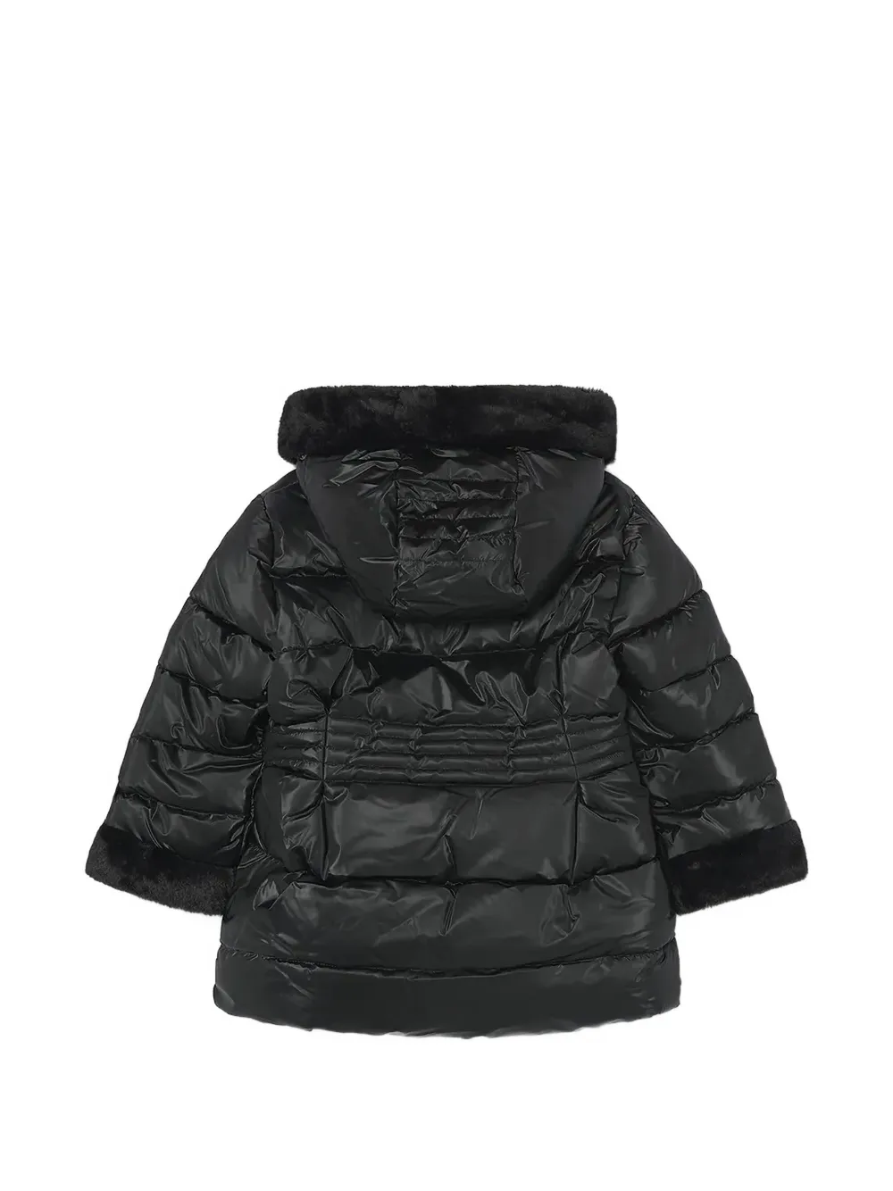 Mayoral faux-fur trim padded coat Zwart
