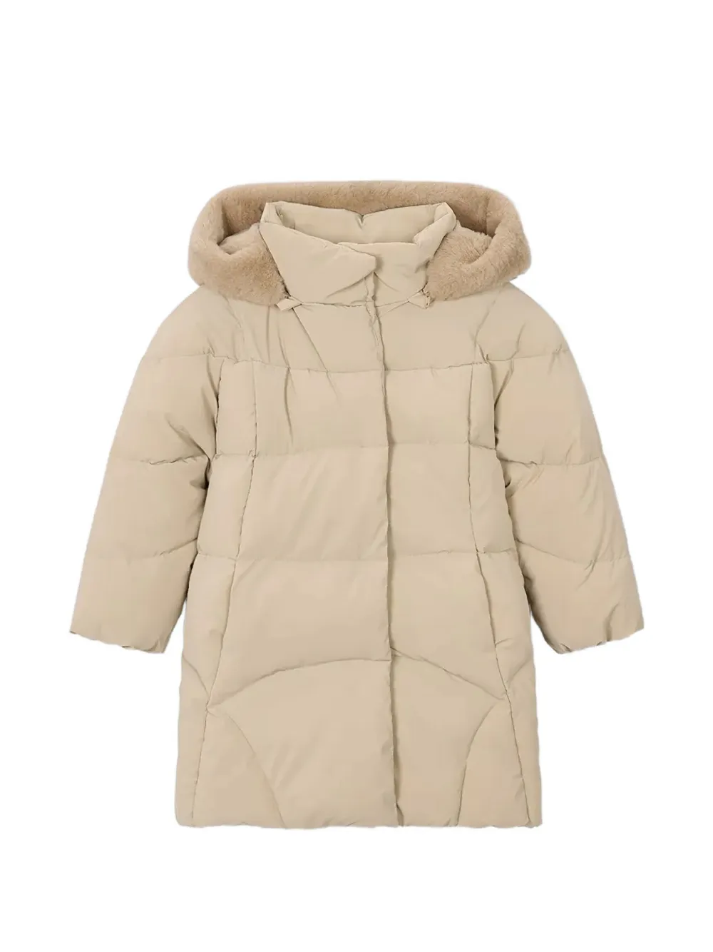 Mayoral faux-fur trim padded coat - Toni neutri