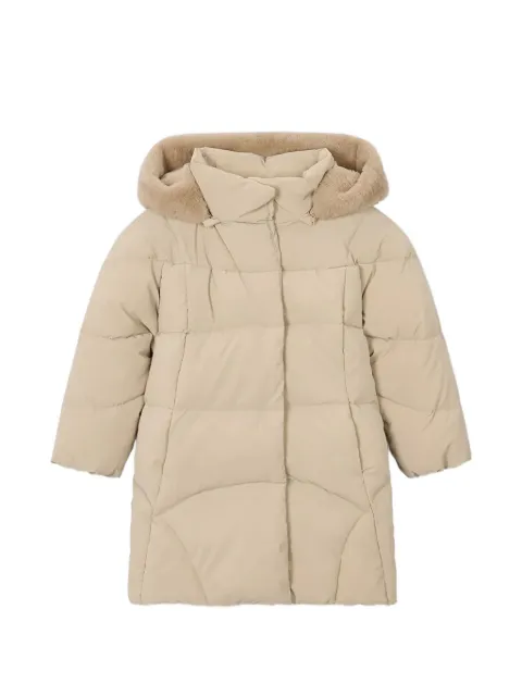 Mayoral faux-fur trim padded coat