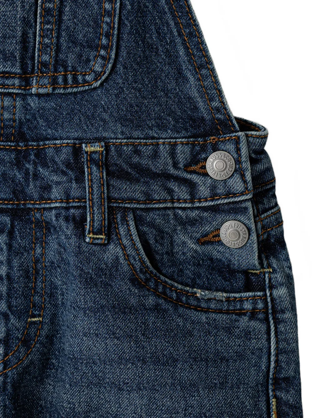 Levi's Kids logo-patch dungarees Blauw