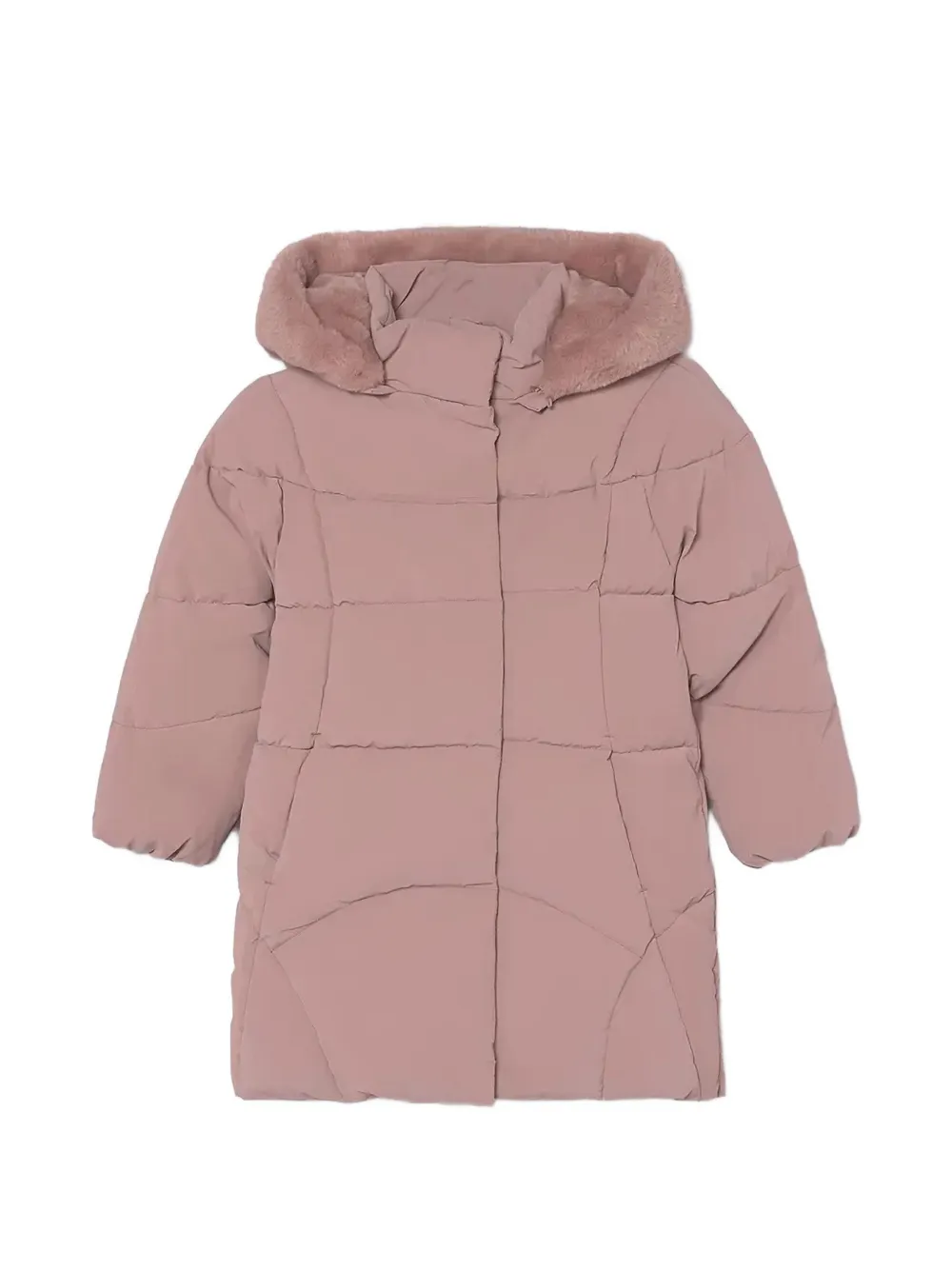 Mayoral faux-fur-trim padded coat - Rosa